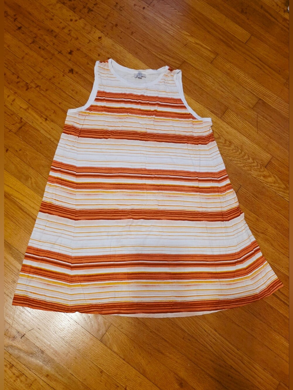 LOFT Women's Sleeveless Striped Dress - White & Orange